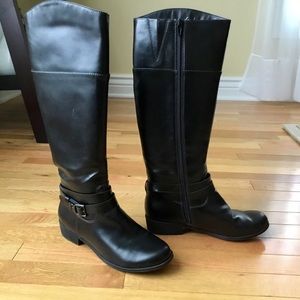 Natural Soul/Naturalizer Black Riding Boots (7W)